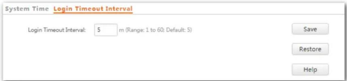 Tenda W9 - Procedure for seng the login meout interval: - 1
