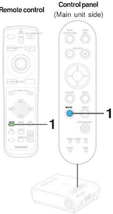 TOSHIBA TLP-X20U - QUICK MENU adjustments and settings - 2