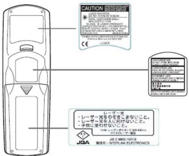 TOSHIBA TDP-T9 - Label locations - 1