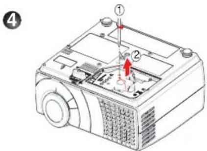 Diagram of an electronic device with labeled components and a red arrow indicating a specific part.