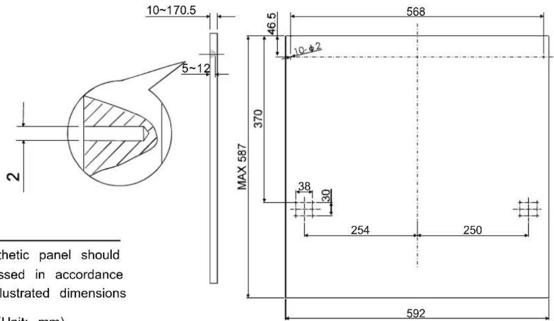 AMICA ZZM 629 I - Aesthetic panel's dimensions and installation - 1