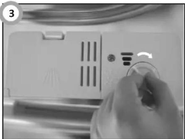 AMICA ZWM 428 WE - Add rinse aid to the dispenser and adjust setting - 2