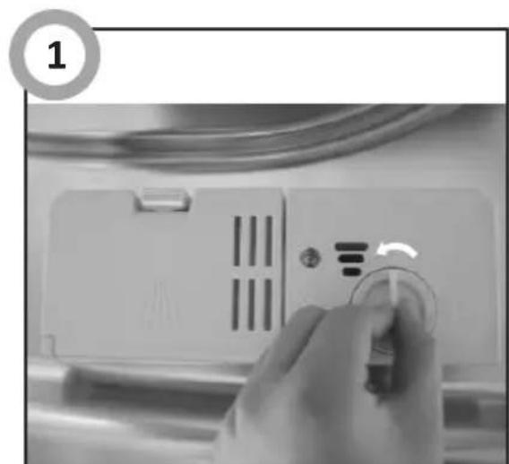 AMICA ZWM 428 WE - Add rinse aid to the dispenser and adjust setting - 4