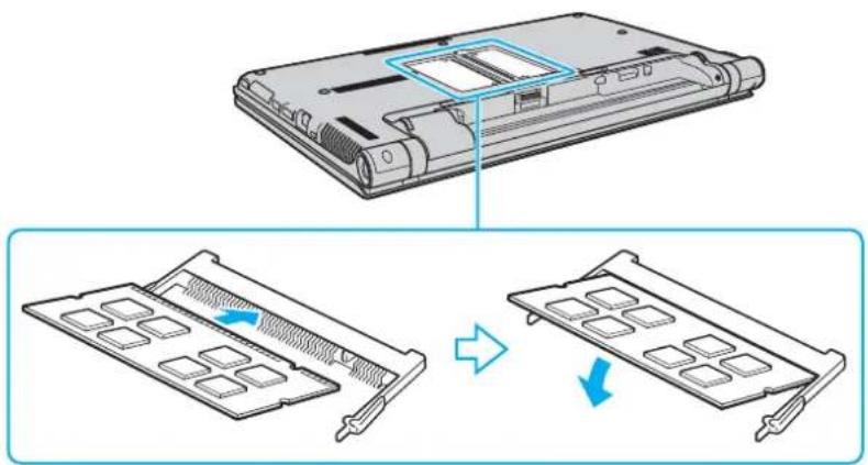 SONY Vaio VPCZ13A7E - Vyjmutí a instalace pamět'ového modulu - 3