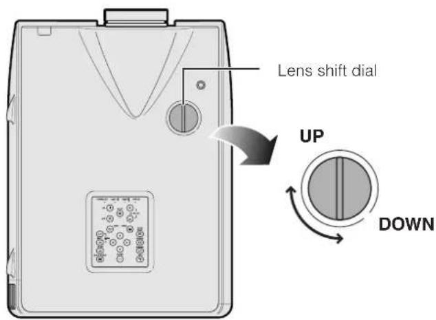 Lens shift dial UP DOWN