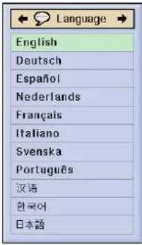 Language English Deutsch Español Nederlands Français Italiano Svenska Português 汉语 한국어 日本語