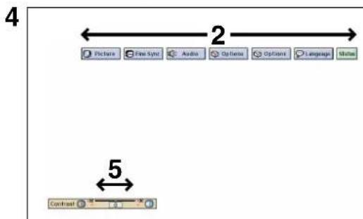 4 Picture Fine Sync Audio Options Options Language Multi 2 5 Contrast