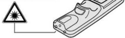 Safety warning symbol and corresponding diagram showing a hazard symbol and a mobile phone with warning label