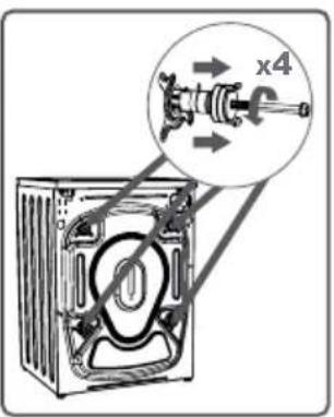 Technical diagram showing a device with a magnified inset labeled 'x4' indicating a mechanical component or assembly.