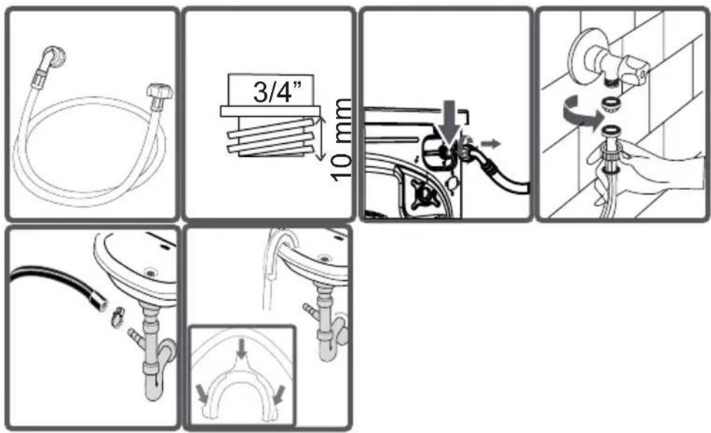 SHARP ES-GFD9144W3 - WATER INLET HOSE / WATER DISCHARGE CONNECTION - 1