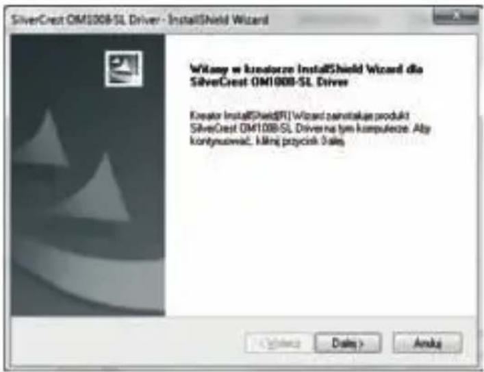 SilverCrest OM1008-SL Driver - InstallShield Wizard Wkasy w kreatorze InstallShield Wizard dla SilverCrest OM1008-SL Driver Kreator InstallShield(R) Wizard pantstakuę produkt SilverCrest OM1008-SL Drivers na tym komputerze. Alty kontynusować, klimą przycisk sales. Dialy > Ankl