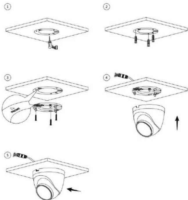 Dahua Technology Lite IPC-HDW2831T-AS-S2 - Cable going through the mounting surface - 1