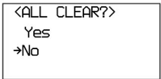SONY STR-DA5ES - Move the easy scroll key to select "ALL CLEAR", then press the key to enter the selection. - 1