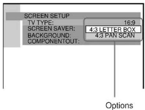 SONY AVD-K800P - Select an item using ↑/↓, then press ENTER or →. - 1