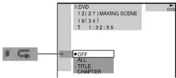SONY AVD-K800P - Select the Repeat Play setting, then press ENTER. - 1