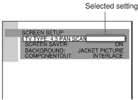 SONY AVD-K800P - Select a setting using ↑/↓, then press ENTER. - 1