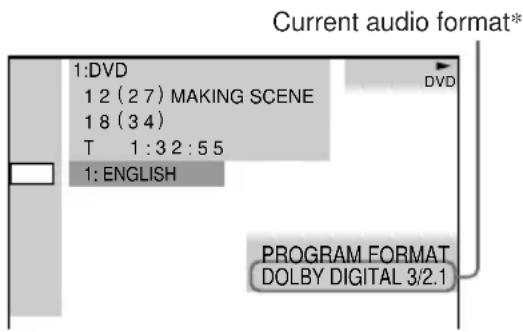 SONY AVD-K800P - Displaying the audio information of the disc DVD - 1