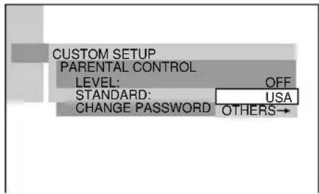 SONY AVD-K800P - Press ↑/↓ to select "STANDARD", then press ENTER. - 1
