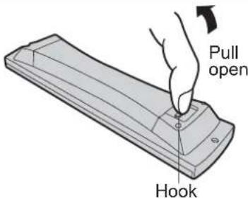 PANASONIC Viera TX-26LE7P - Installing remote's batteries - 1