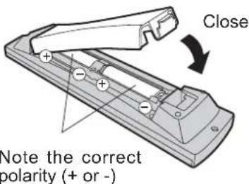 PANASONIC Viera TX-26LE7P - Installing remote's batteries - 2