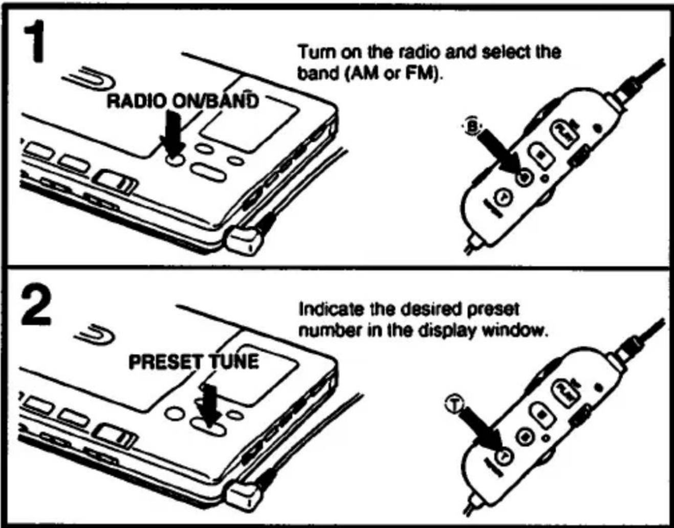 SONY Walkman WM-GX90 - Tuning in a Preset Station - 1