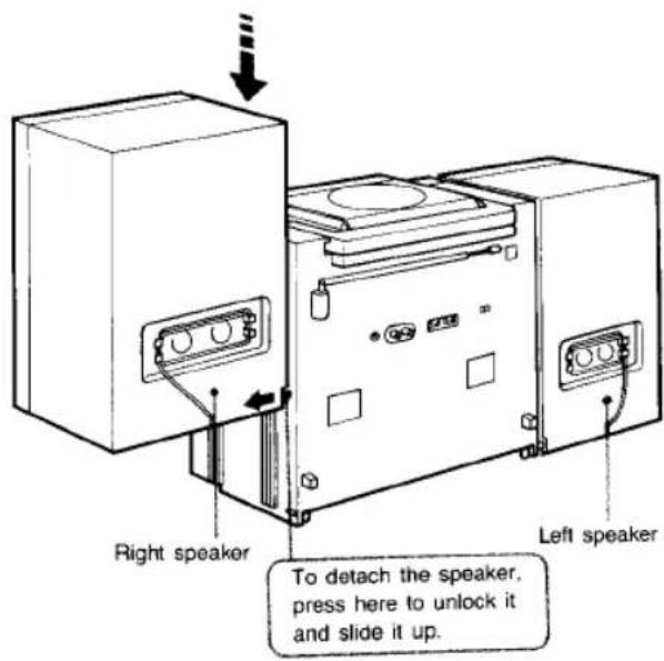 SONY CFD-455 - Attaching and Connecting Speakers - 1