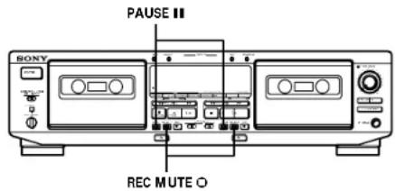 SONY TC-WE605S - Inserting a Blank Space During Recording (Record Muting) - 1