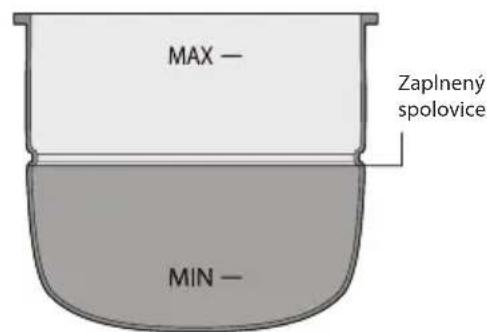 MAX — Zaplneny spolovice MIN —