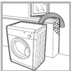 INDESIT IDV 75 S (EU) - Luchtaanvoer en -afvoer door middel van een open raam - 1