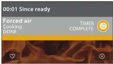 00:01 Since ready Forced air Cooking DONE TIMER COMPLETE