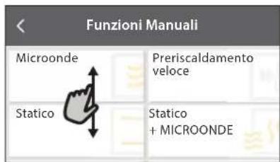 Funzioni Manuali Microonde Preriscaldamento veloce Statico Statico + MICROONDE