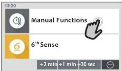 13:20 Manual Functions 6thSense +2 min +1 min +30 sec
