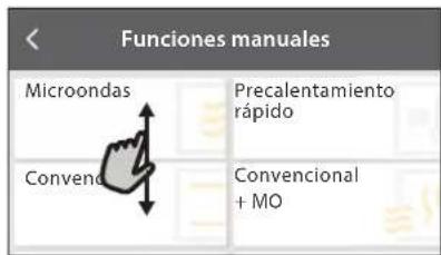 Funciones manuales Microondas Precalentamiento rápido Convenc Convencional + MO