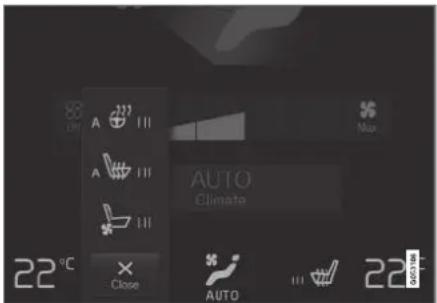 AIR A III A III AUTO Climate 22 °C Close AUTO 22 GREEN