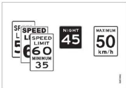 SPEED 60 MINIMUM 35 SPEED LIMIT 6 NIGHT 45 MAXIMUM 50 km/h