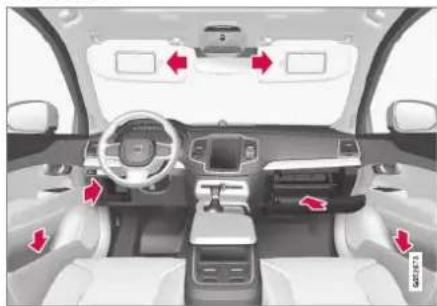 VOLVO XC90 t8 twin engine (2017) - Passenger compartment storage spaces - 1