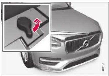 VOLVO XC90 t8 twin engine (2017) - Opening and closing the hood - 3