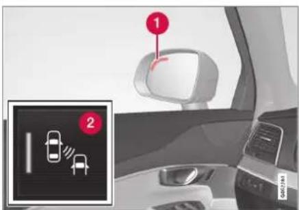 Diagram showing car traffic signal detection with labeled components and a highlighted section view
