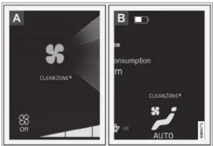 A CLEANZONE® OFF B ce consumption m CLEANZONE® AUTO 500073