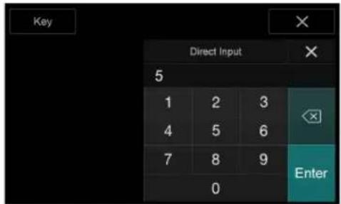 Key Direct Input 5 1 2 3 4 5 6 7 8 9 0 Enter