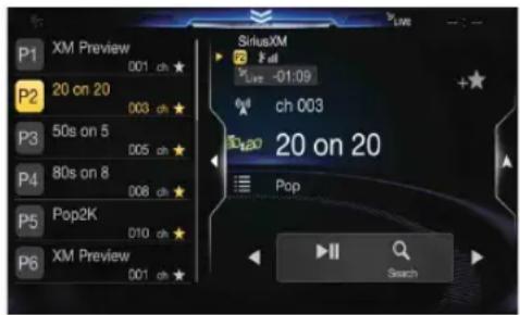 P1 XM Preview 001 ch ★ P2 20 on 20 003 ch ★ P3 50s on 5 005 ch ★ P4 80s on 8 008 ch ★ P5 Pop2K 010 ch ★ P6 XM Preview 001 ch ★ SiriusXM 2 Full S Live -01:09 ch 003 20 on 20 Pop Search