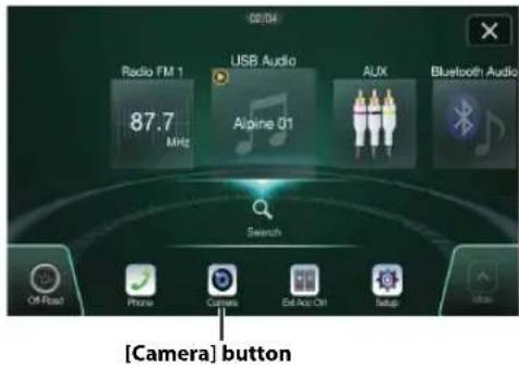 GOSDA Radio FM 1 USB Audio Alpine Q1 AUX Bluetooth Audio Search Off Road Phone Camera Est Air Ctrl Setup [Camera] button