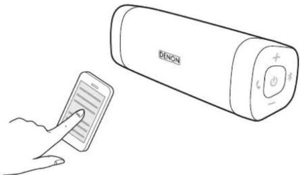 DENON Envaya DSB250 - Select "Denon Envaya xxx" ^1 from the list of devices displayed on the screen of your Bluetooth device. - 1