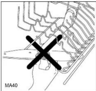 Zanussi-Electrolux DE6854 - NEVER try to remove the upper spray arm. - 1
