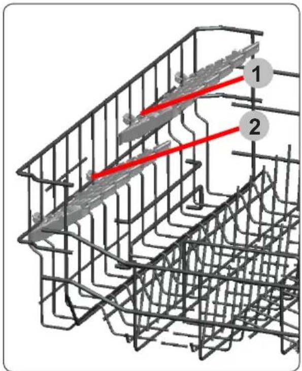 Technical diagram of a wire mesh structure with labeled components 1 and 2, showing internal structural elements and red directional arrows.