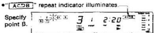 "A C B" repeat indicator illuminates. Specify point B.
