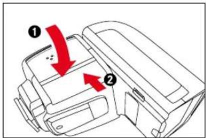 Diagram of a vehicle seatbelt with numbered arrows indicating directional movement or force points