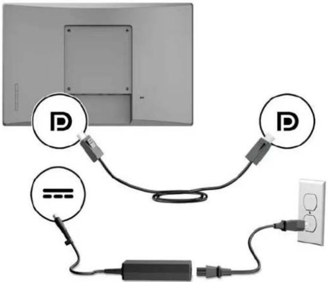 HP L7016t - 不透過 12 V 供電式 USB 選項,將非觸控顯示器連接至零售系統電腦 - 1