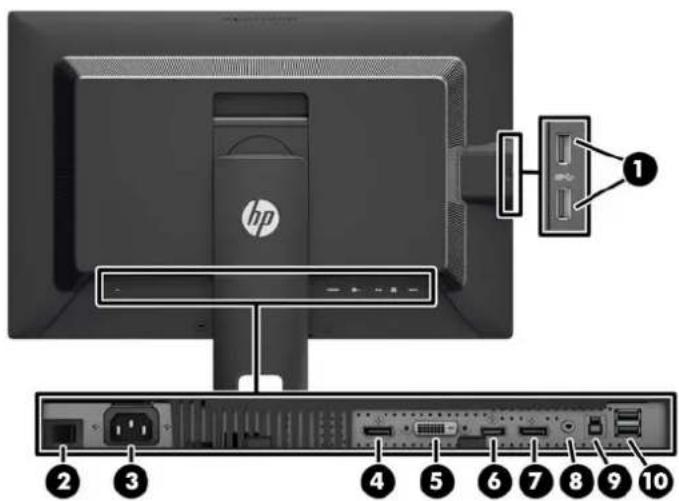 HP DreamColor Z24x G2 - Komponenty na zadní straně - 1