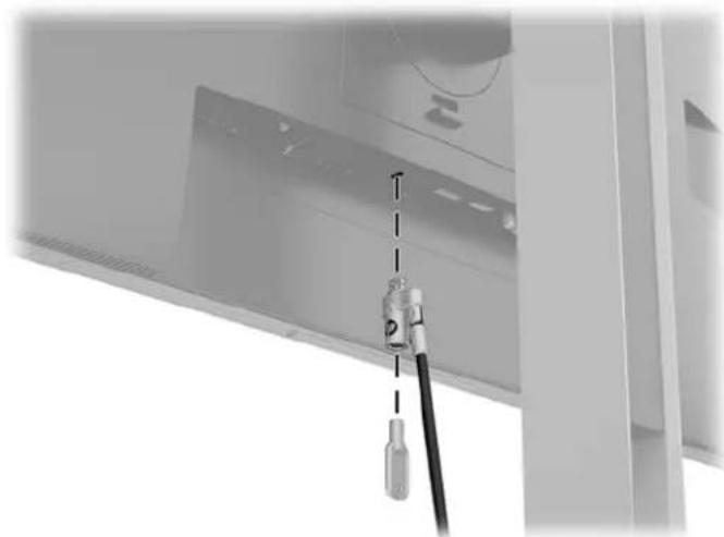 HP EliteDisplay E273q - Instalace bezpečnostního kabelu - 1